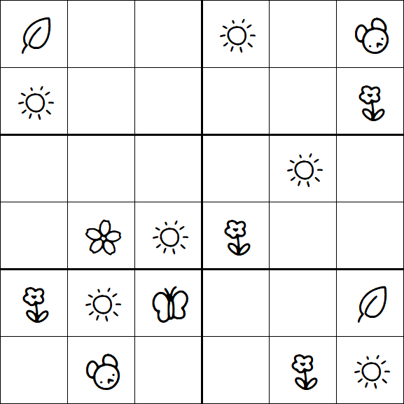 Kids Sudoku 6x6 - Easy