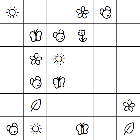 Kids Sudoku 6x6 - Simple