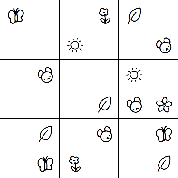 Kids Sudoku 6x6 - Simple