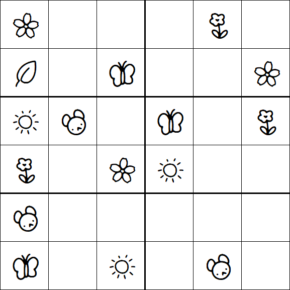 Kids Sudoku 6x6 - Simple