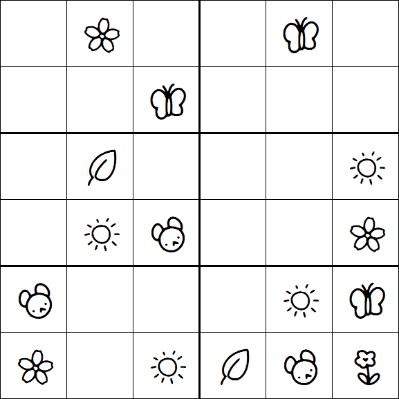 Kids Sudoku 6x6 - Simple
