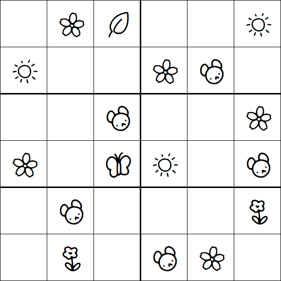 Kids Sudoku 6x6 - Simple
