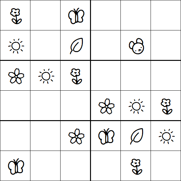 Kids Sudoku 6x6 - Easy