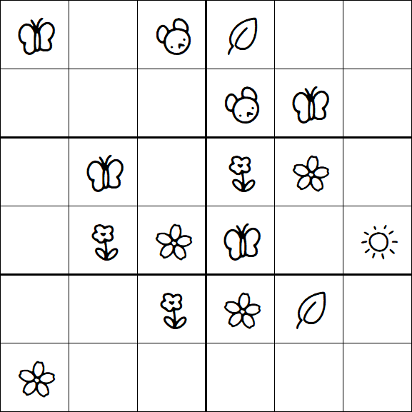 Kids Sudoku 6x6 - Easy