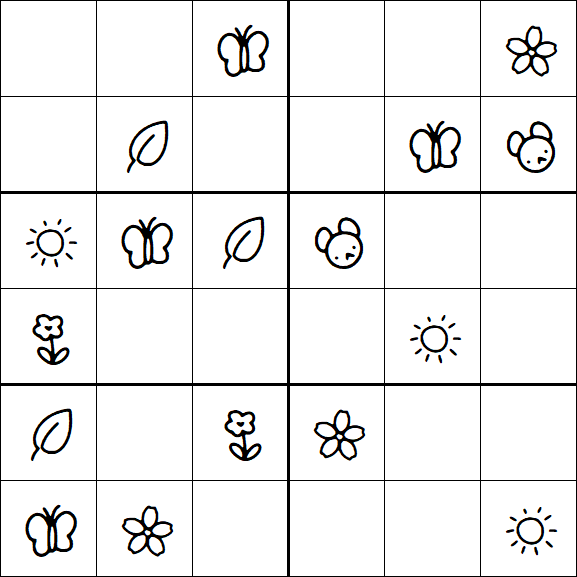 Kids Sudoku 6x6 - Easy