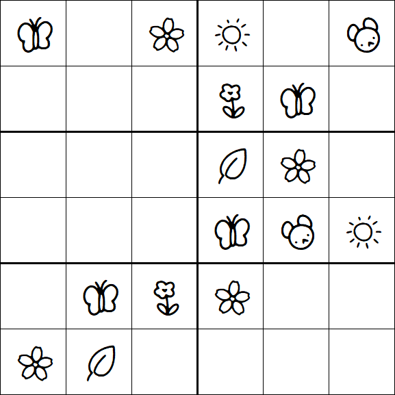 Kids Sudoku 6x6 - Simple