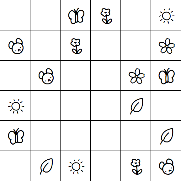 Kids Sudoku 6x6 - Simple