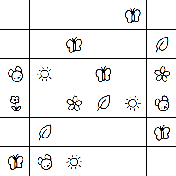 Kids Sudoku 6x6 - Simple