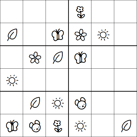 Kids Sudoku 6x6 - Simple