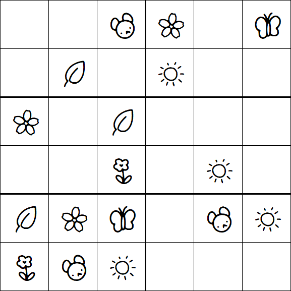 Kids Sudoku 6x6 - Simple