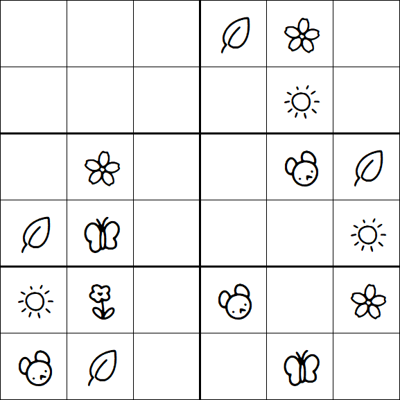 Kids Sudoku 6x6 - Simple