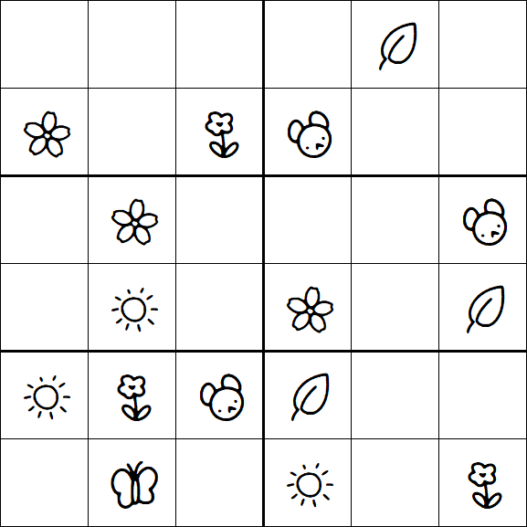 Kids Sudoku 6x6 - Simple