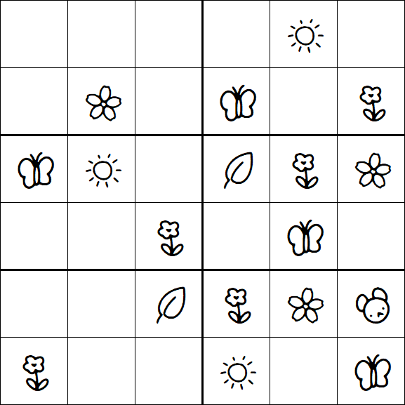 Kids Sudoku 6x6 - Simple
