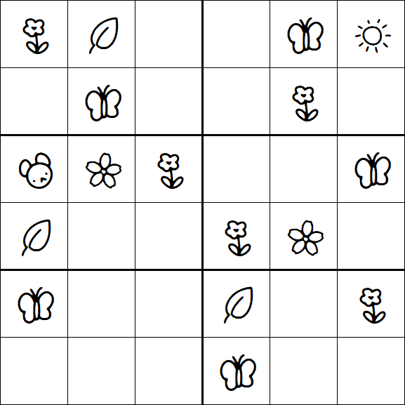 Kids Sudoku 6x6 - Simple