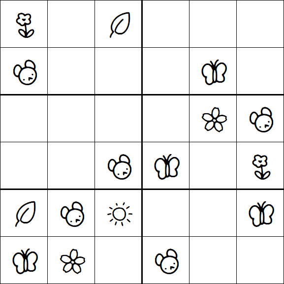 Kids Sudoku 6x6 - Simple