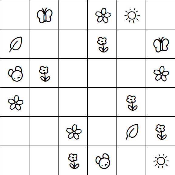 Kids Sudoku 6x6 - Simple