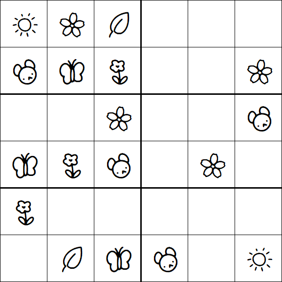Kids Sudoku 6x6 - Easy