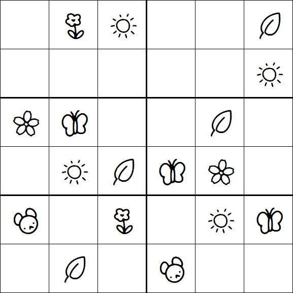 Kids Sudoku 6x6 - Simple