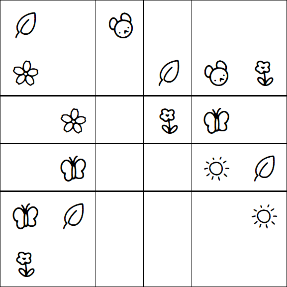 Kids Sudoku 6x6 - Easy