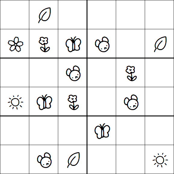 Kids Sudoku 6x6 - Easy