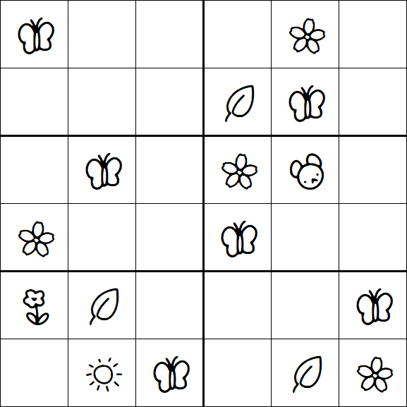 Kids Sudoku 6x6 - Easy