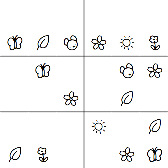 Kids Sudoku 6x6 - Easy