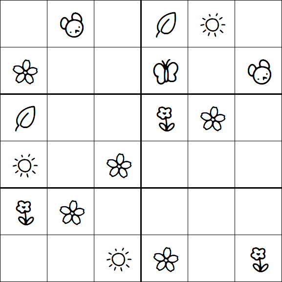 Kids Sudoku 6x6 - Easy