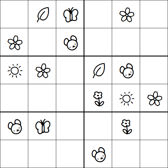 Kids Sudoku 6x6 - Easy