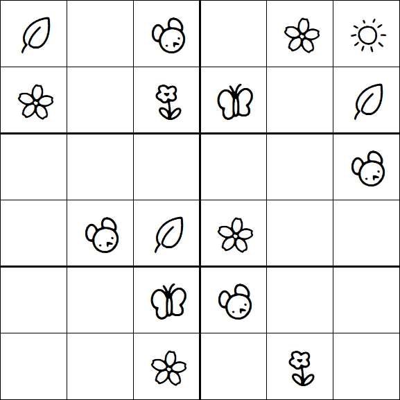 Kids Sudoku 6x6 - Easy