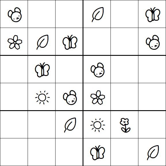 Kids Sudoku 6x6 - Easy