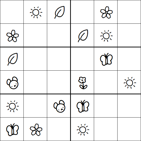 Kids Sudoku 6x6 - Simple