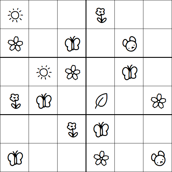 Kids Sudoku 6x6 - Easy