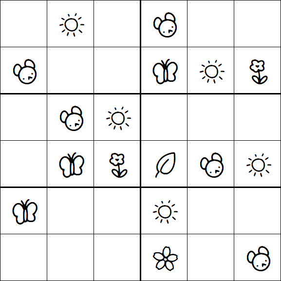 Kids Sudoku 6x6 - Easy