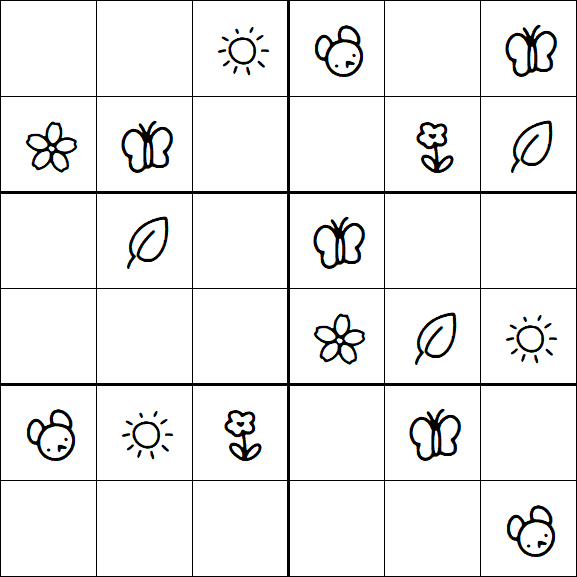 Kids Sudoku 6x6 - Easy
