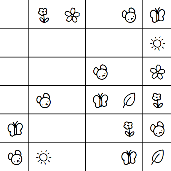 Kids Sudoku 6x6 - Easy