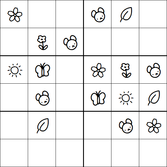 Kids Sudoku 6x6 - Easy
