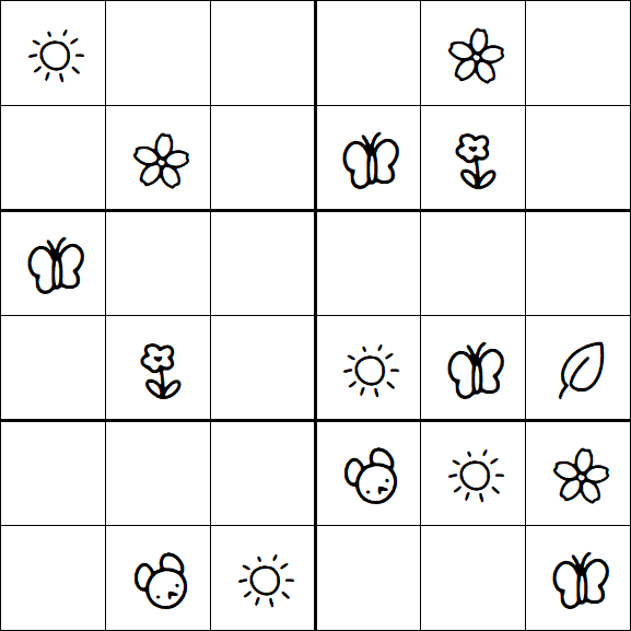 Kids Sudoku 6x6 - Easy