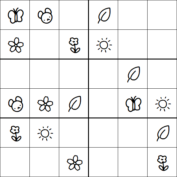 Kids Sudoku 6x6 - Easy