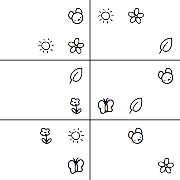 Kids Sudoku 6x6 - Easy