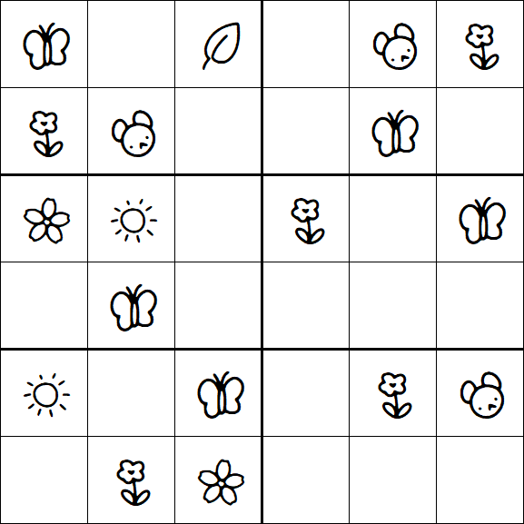 Kids Sudoku 6x6 - Simple
