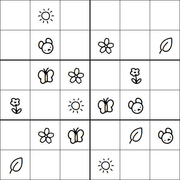 Kids Sudoku 6x6 - Simple