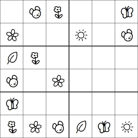 Kids Sudoku 6x6 - Simple