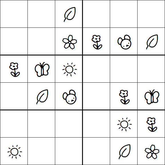 Kids Sudoku 6x6 - Simple