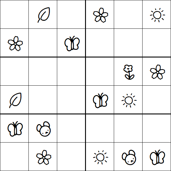 Kids Sudoku 6x6 - Simple