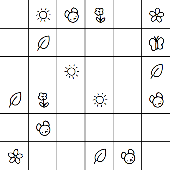 Kids Sudoku 6x6 - Simple