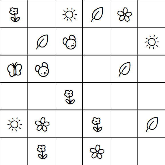 Kids Sudoku 6x6 - Simple