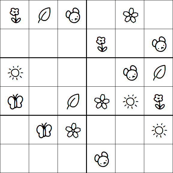 Kids Sudoku 6x6 - Simple