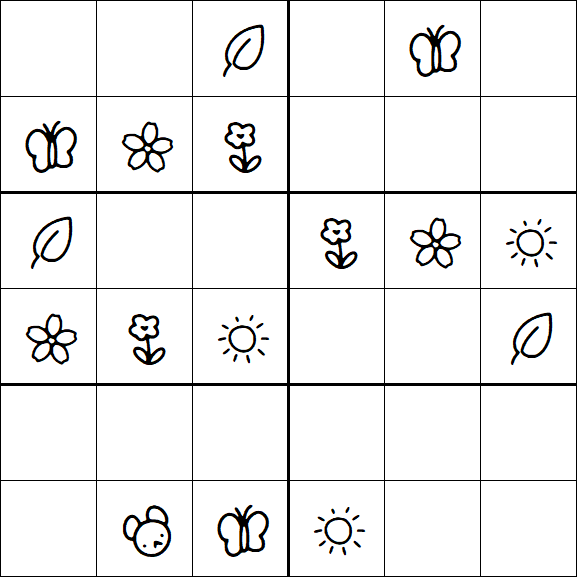 Kids Sudoku 6x6 - Simple