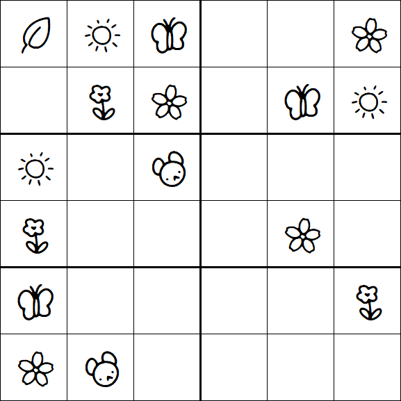 Kids Sudoku 6x6 - Simple