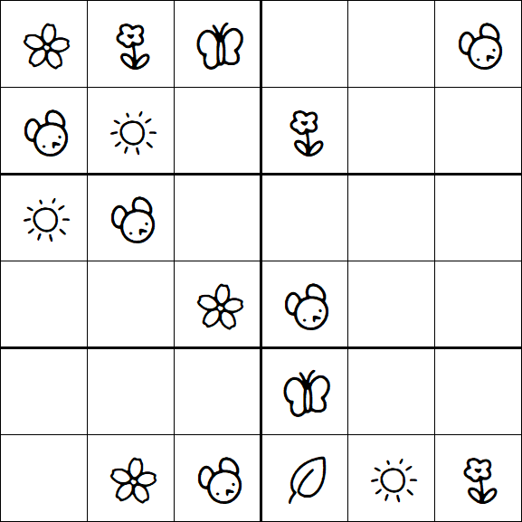 Kids Sudoku 6x6 - Easy
